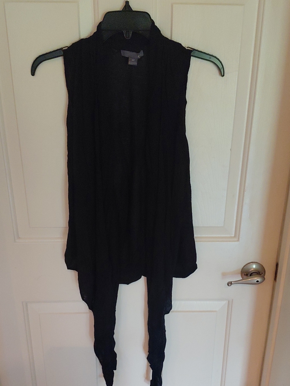 Black Sleeveless Drape Front Women's Top - Classic Layering Piece